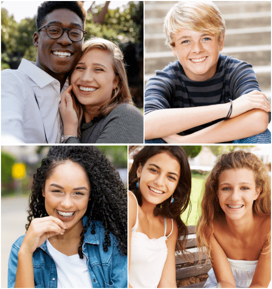 teens smiling